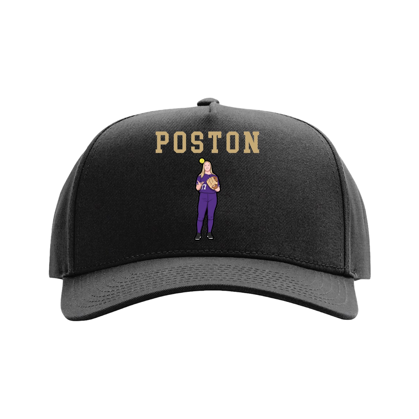 Full Fabric Five-Panel Champ Cap — Shirsey in Black