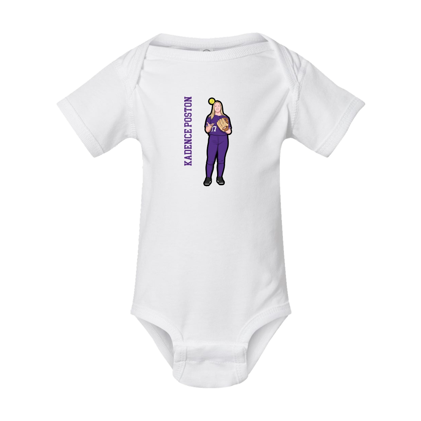Baby Onesie — Name Vertical in White