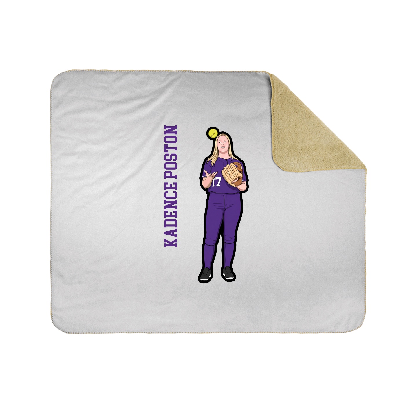 Throw Blanket — Name Vertical in White