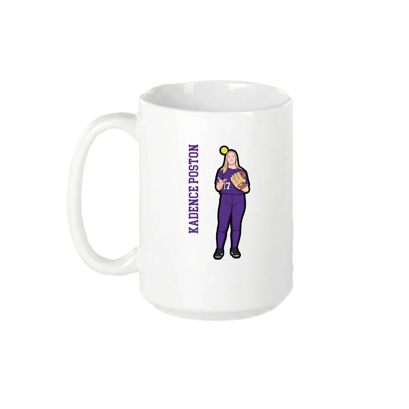 15oz Coffee Mug — Name Vertical in White