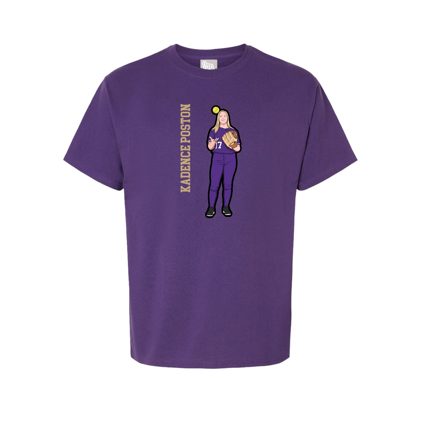 Tee — Name Vertical in Purple