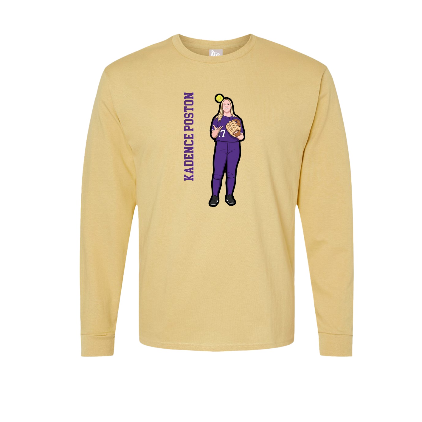 Long Sleeve Tee — Name Vertical in Vegas Gold