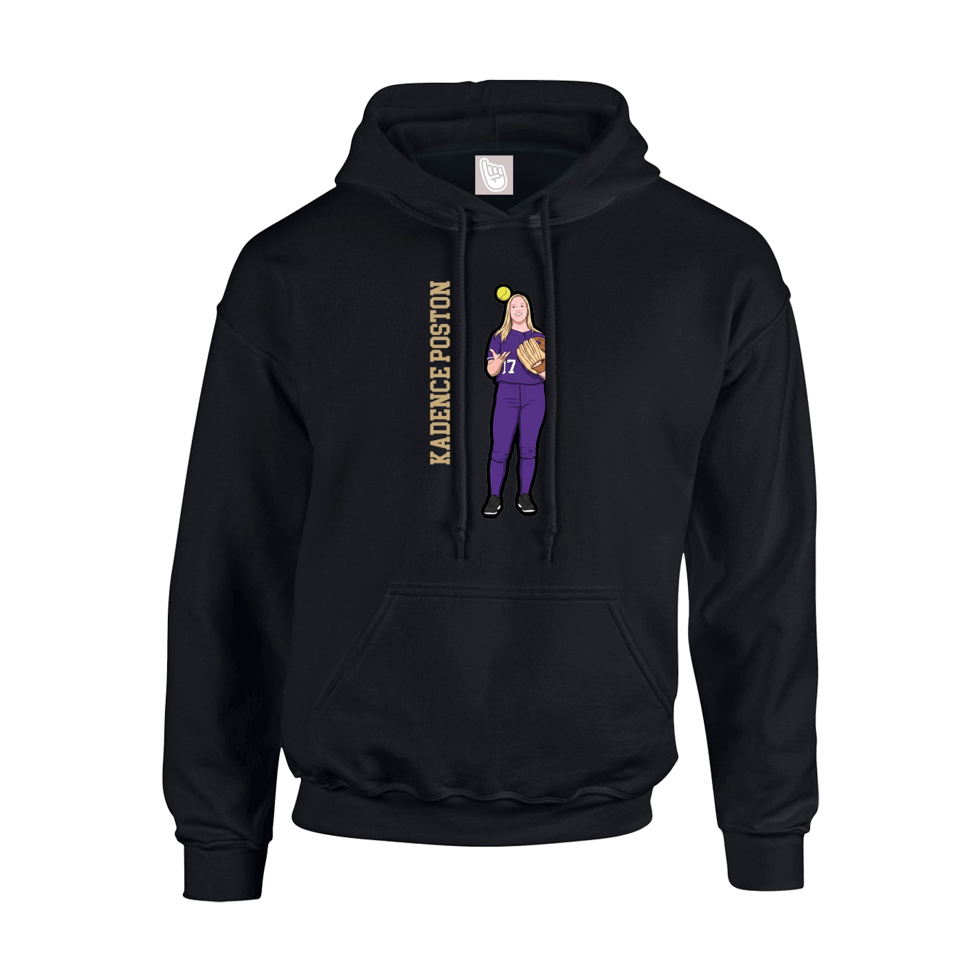 Youth Hoodie — Name Vertical in Black