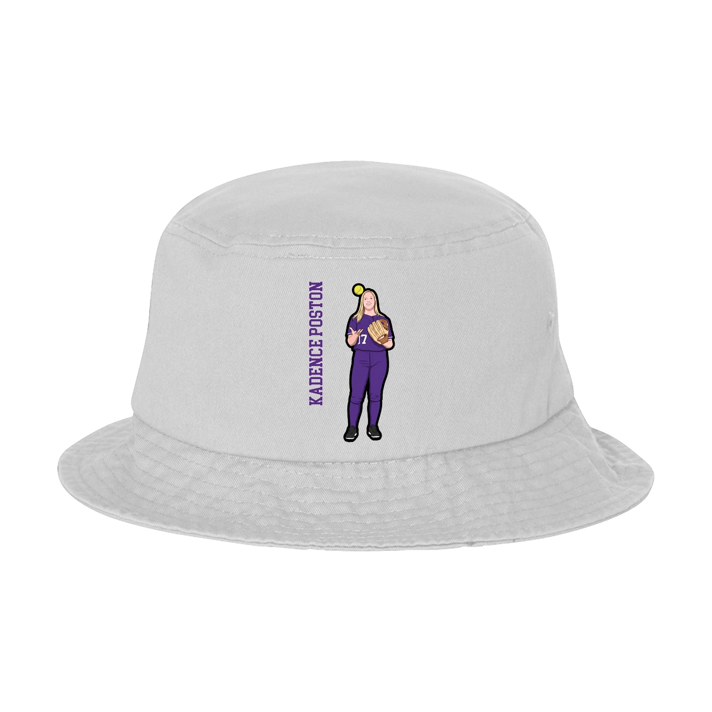 Bucket Cap — Name Vertical in White
