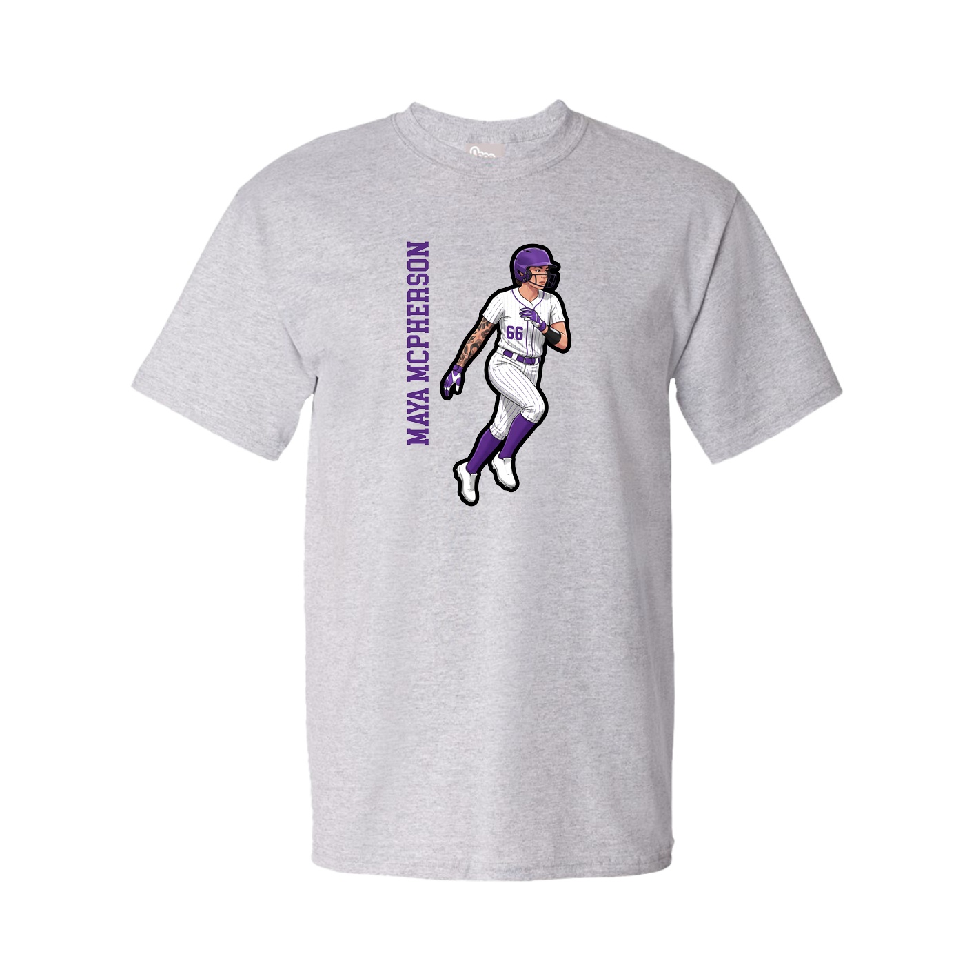 Tee — Name Vertical in Grey
