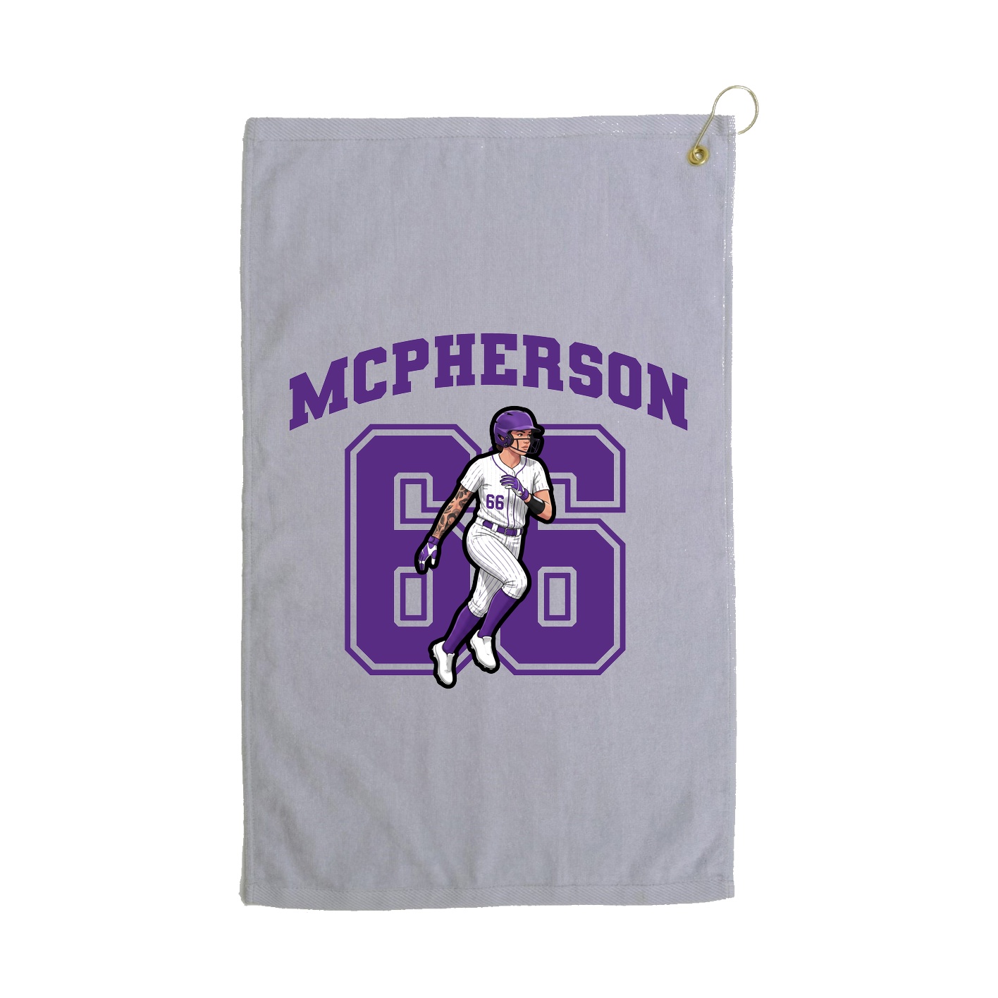 Golf Towel — Number in Grey
