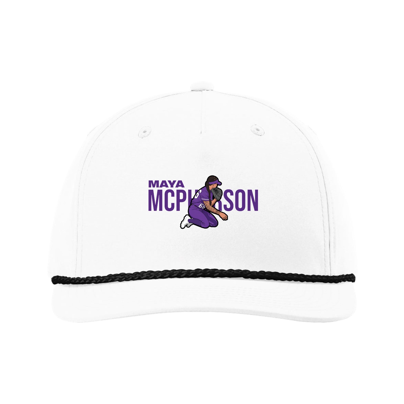 Five-Panel Classic Rope Cap — Player Name in White