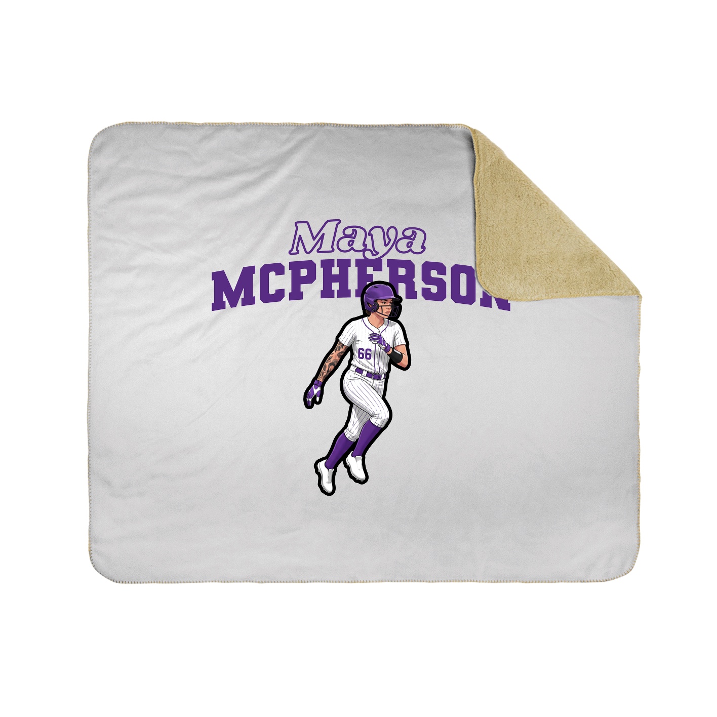 Throw Blanket — Name Arch in White
