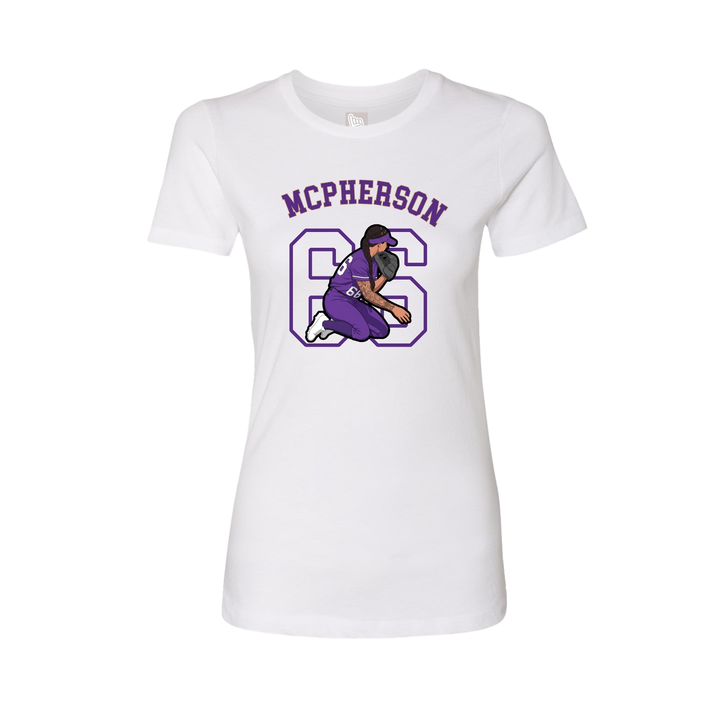 Fitted Women's Tee — Shirsey Arch in White