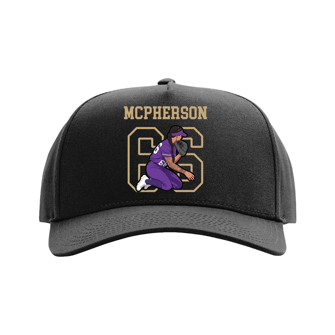 Full Fabric Five-Panel Champ Cap — Shirsey in Black