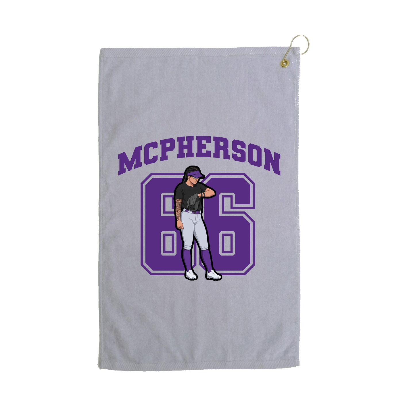 Golf Towel — Number in Grey