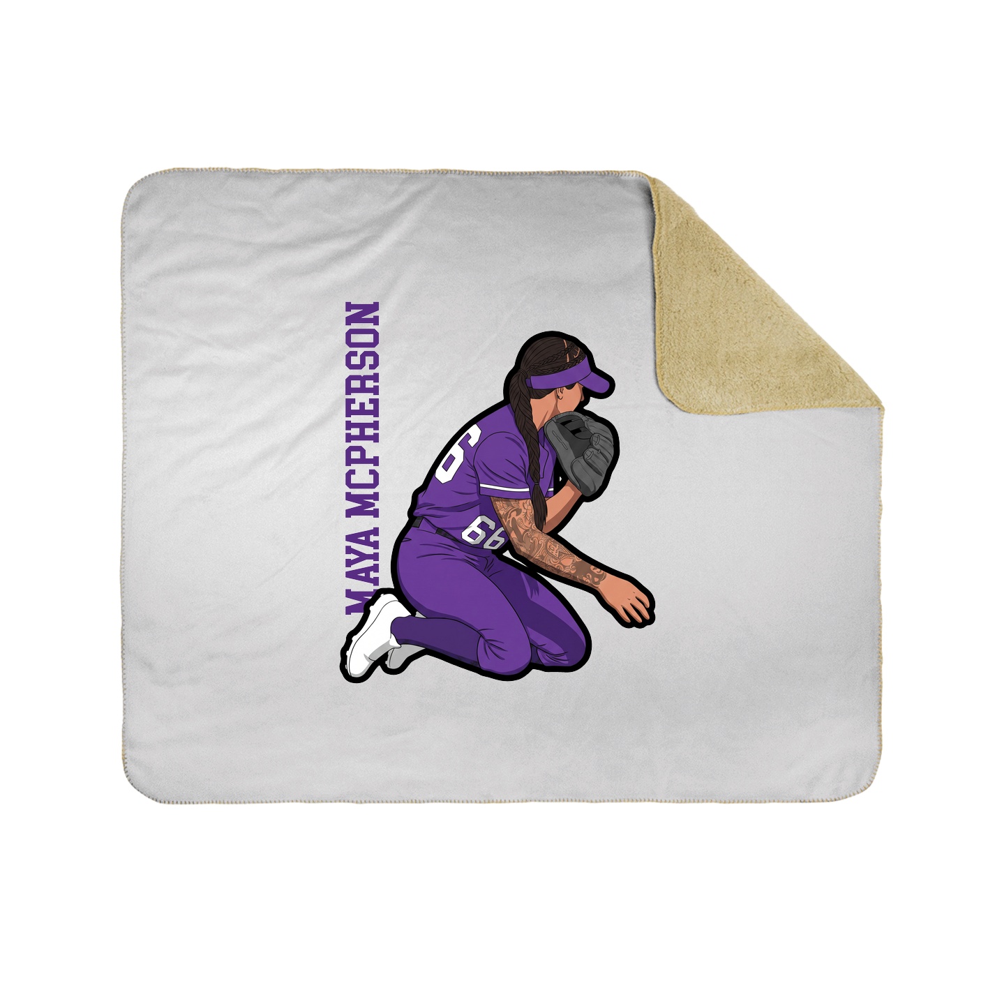 Throw Blanket — Name Vertical in White