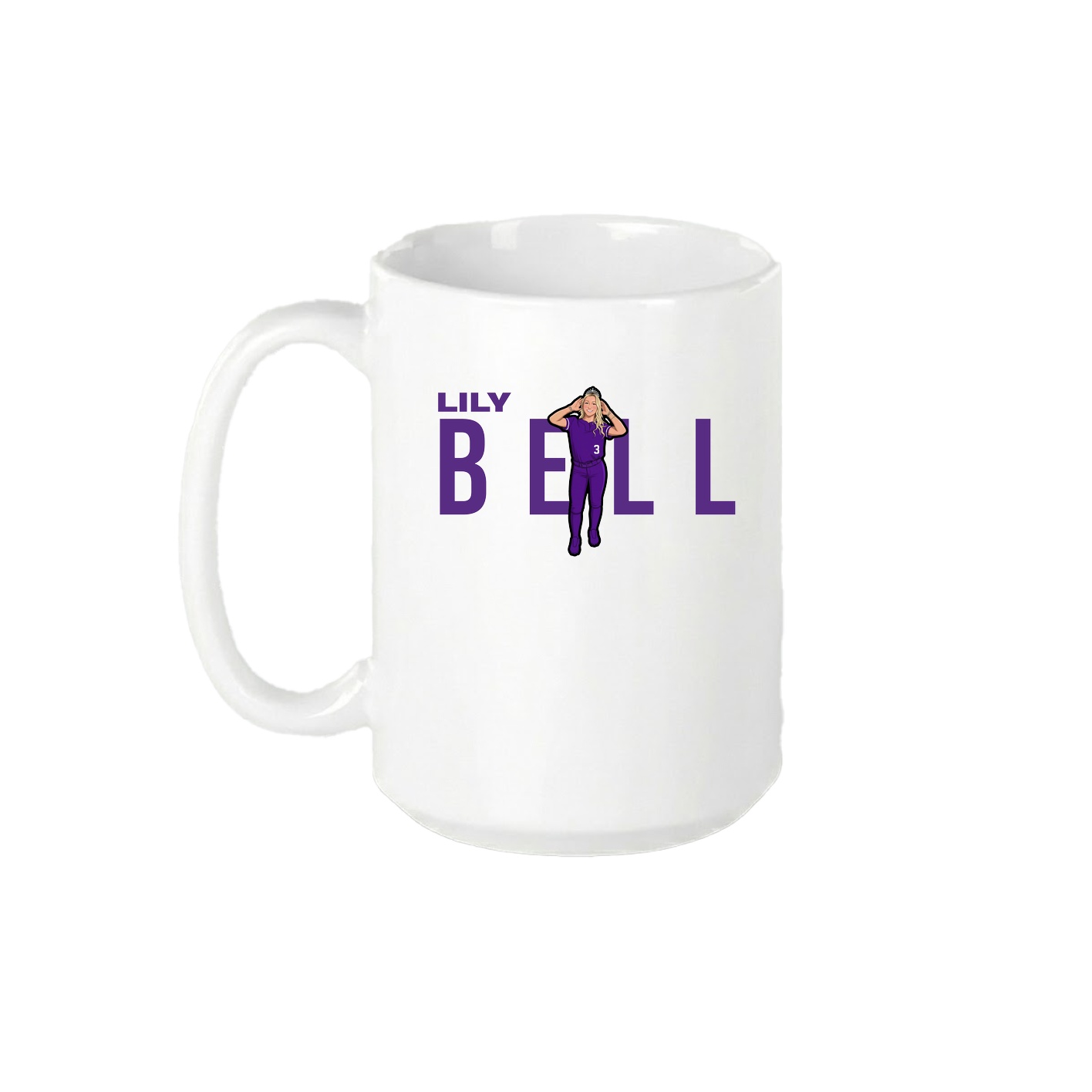 15oz Coffee Mug — Player Name in White