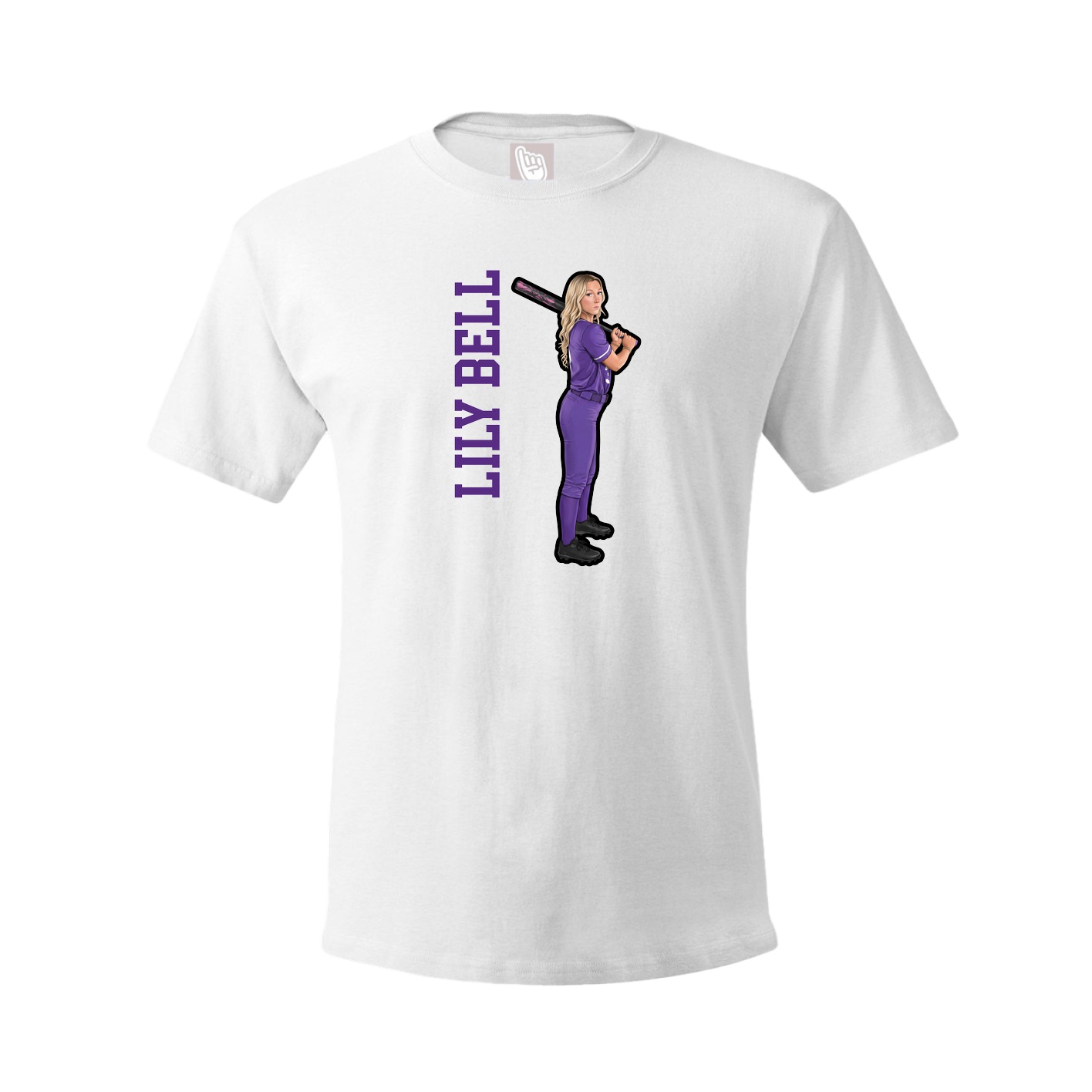 Tee — Name Vertical in White