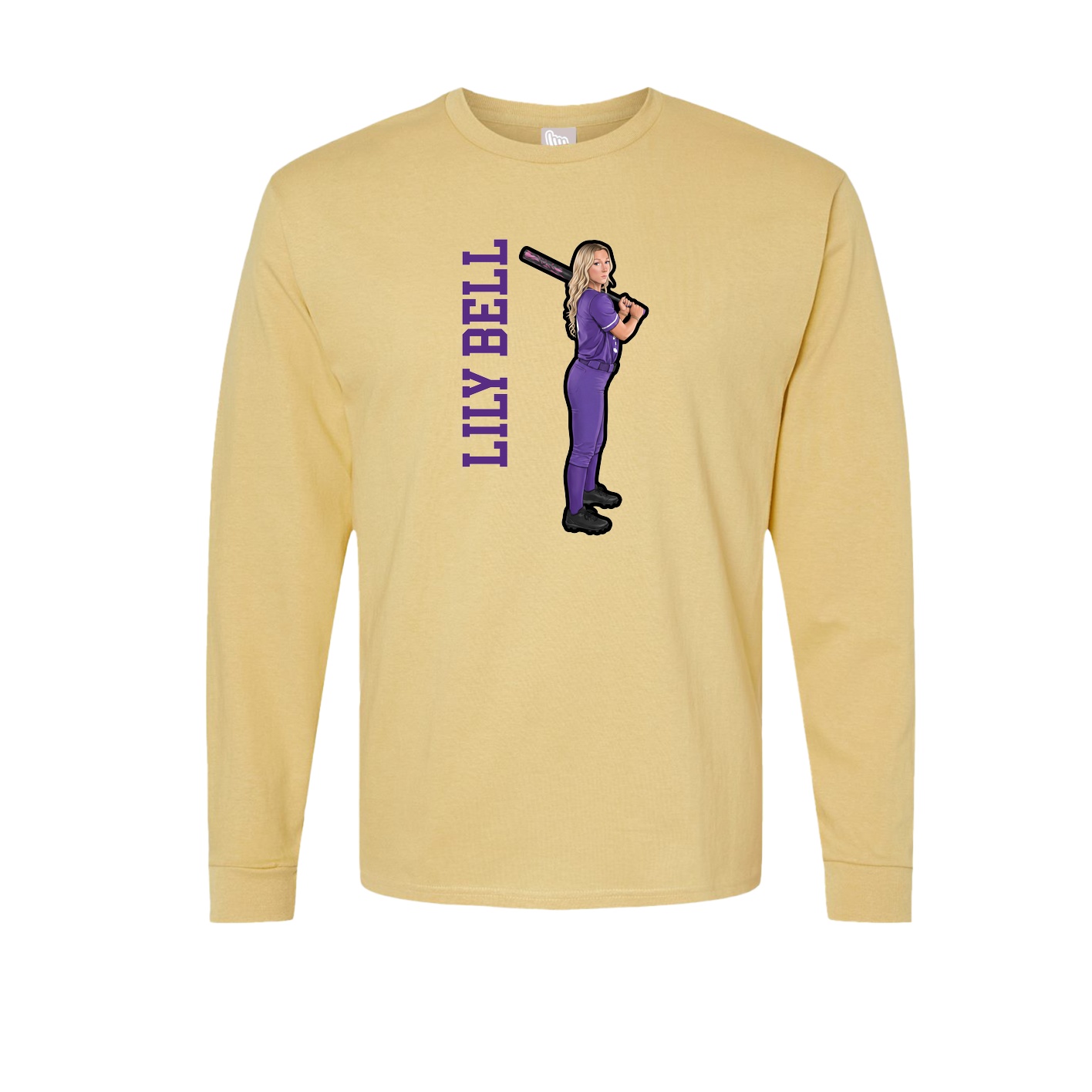 Long Sleeve Tee — Name Vertical in Vegas Gold