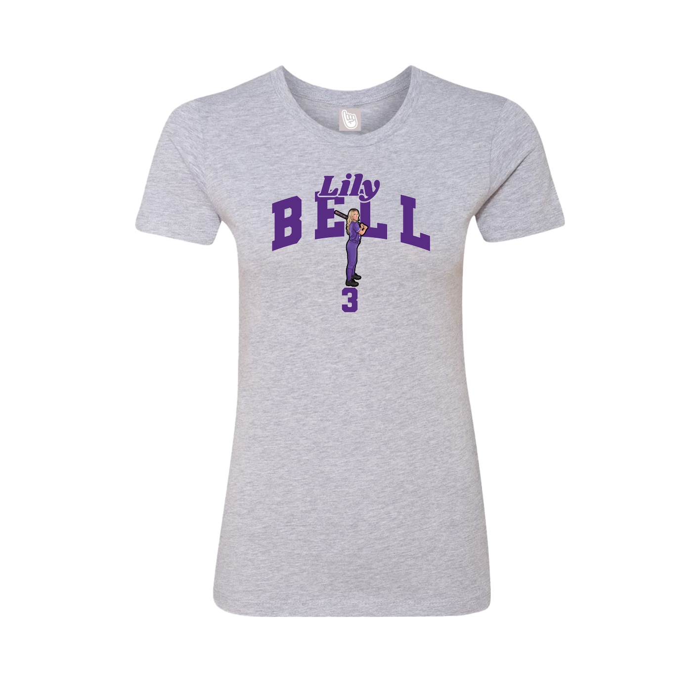 Fitted Women's Tee — Signature Arch in Grey