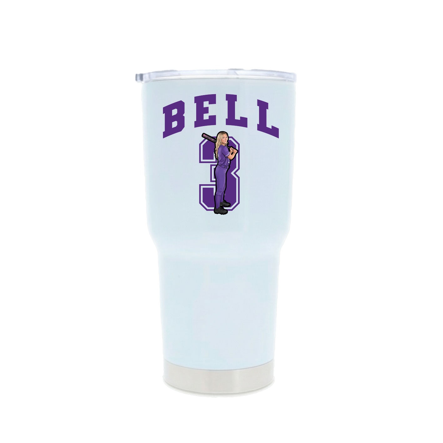 30oz Stainless Steel Tumbler — Number in White