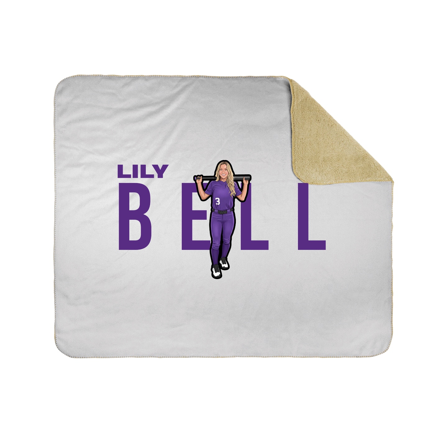 Throw Blanket — Player Name in White