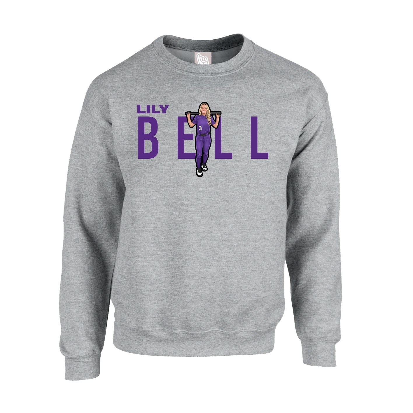 Fleece Crew — Player Name in Grey