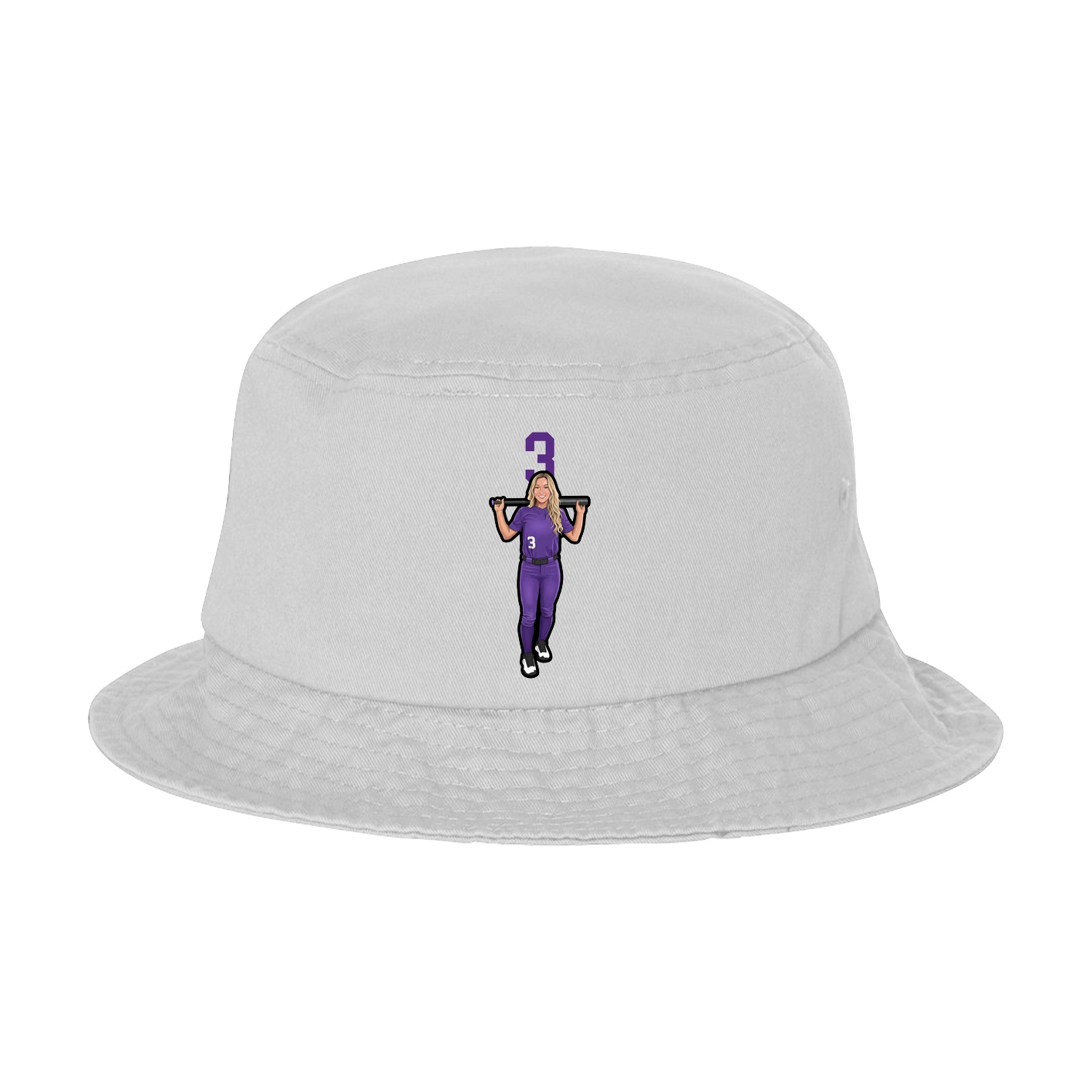 Bucket Cap — Number Top in White