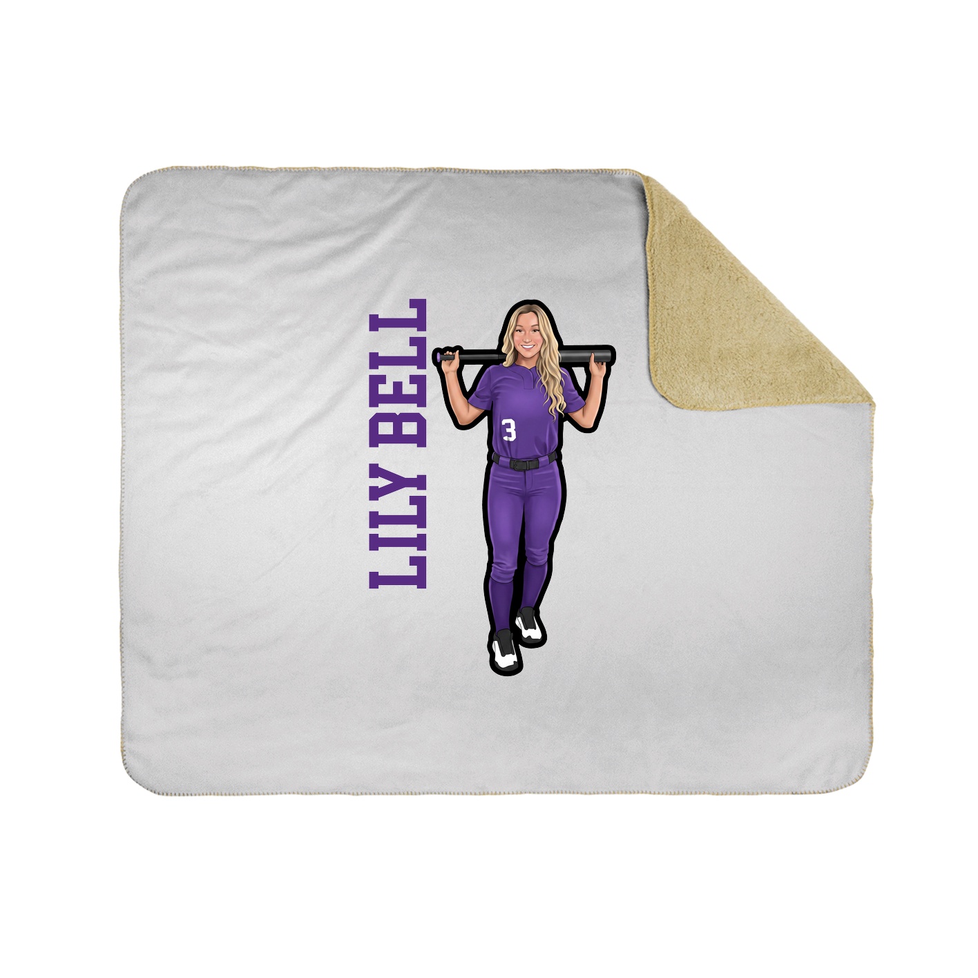 Throw Blanket — Name Vertical in White