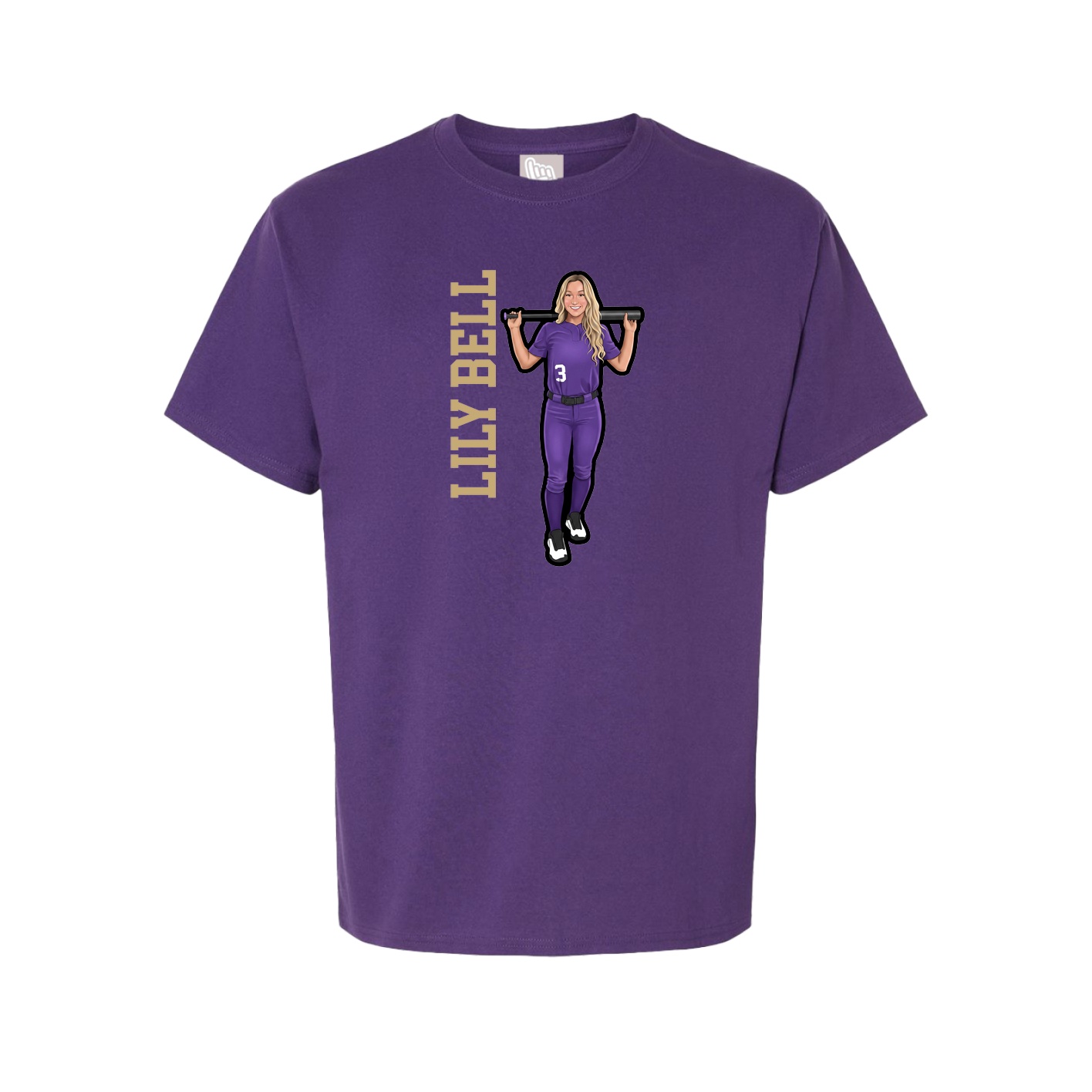 Tee — Name Vertical in Purple