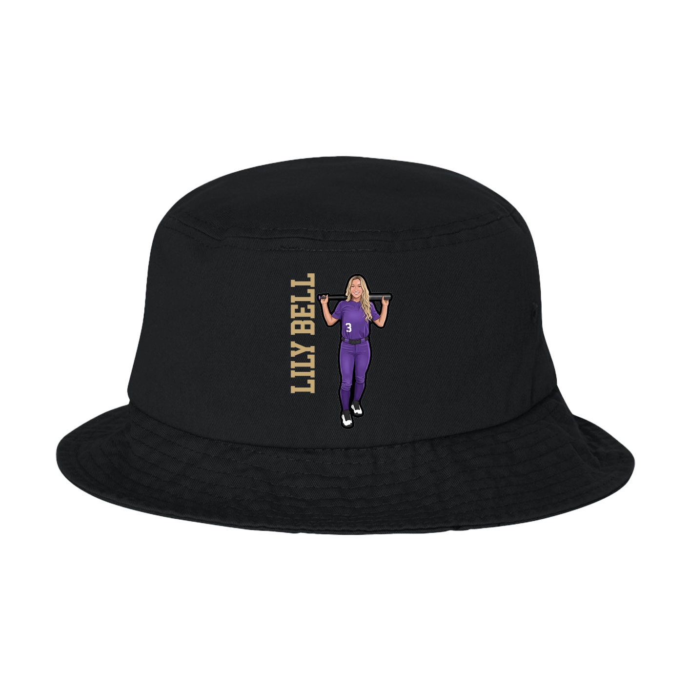 Bucket Cap — Name Vertical in Black