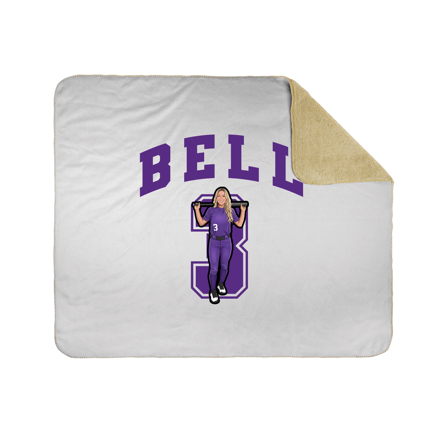Throw Blanket — Number in White