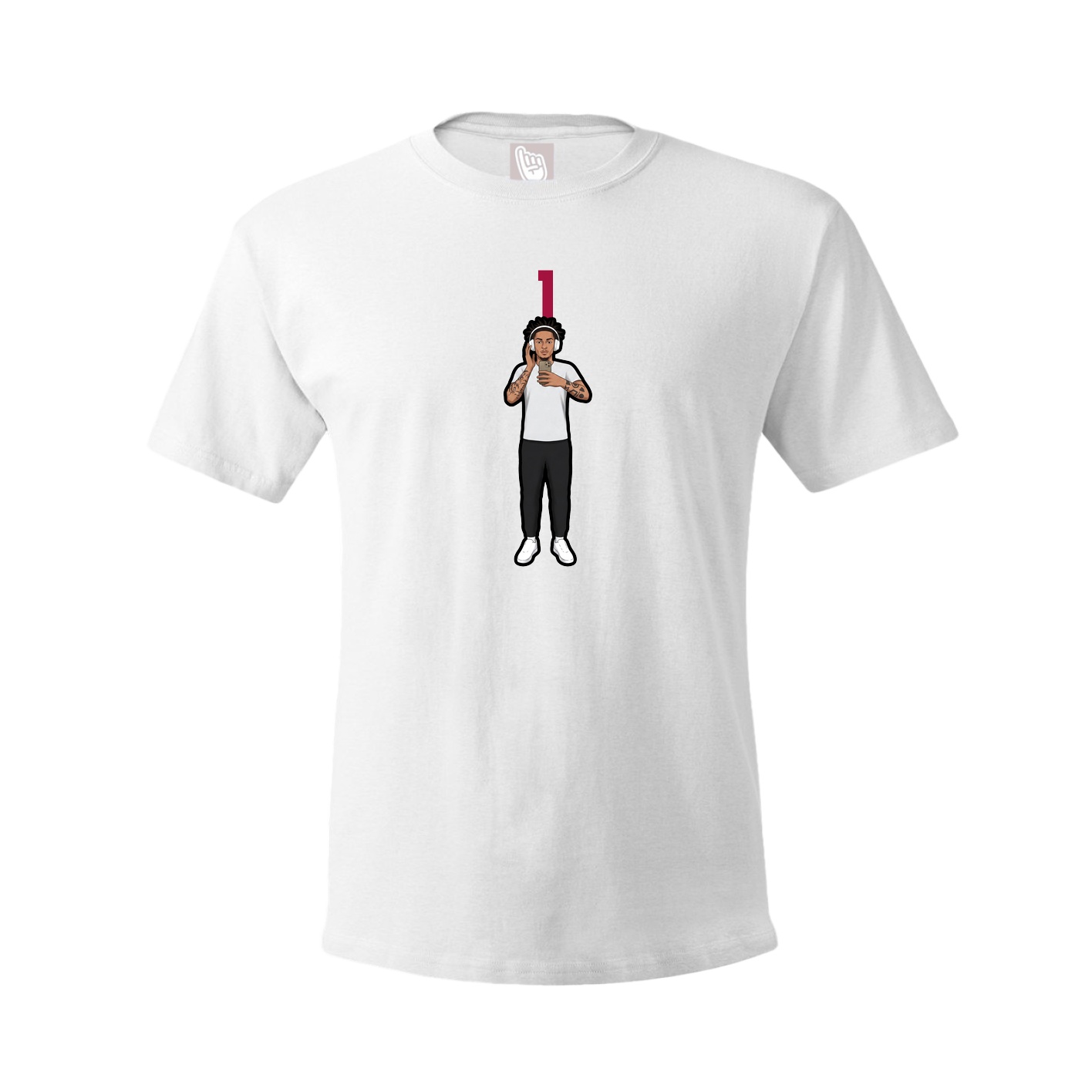 Youth Tee — Number Top in White