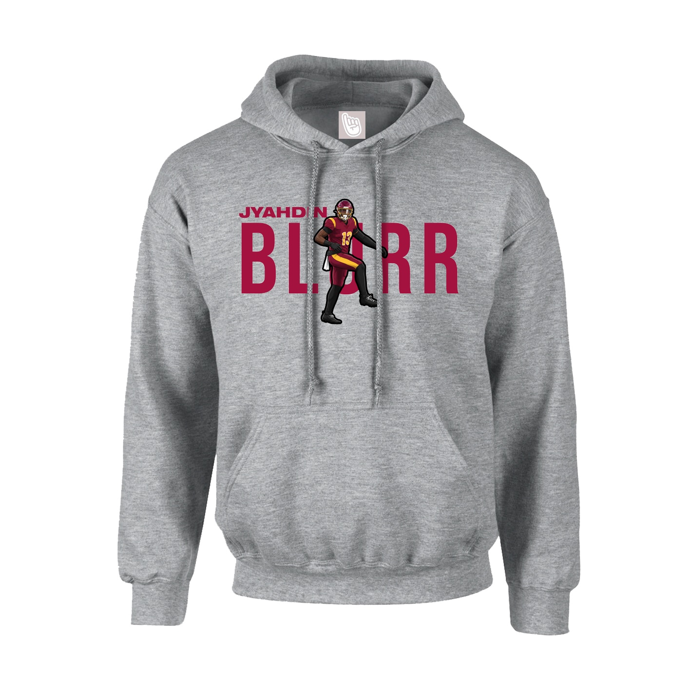 Youth Hoodie — Player Name in Grey