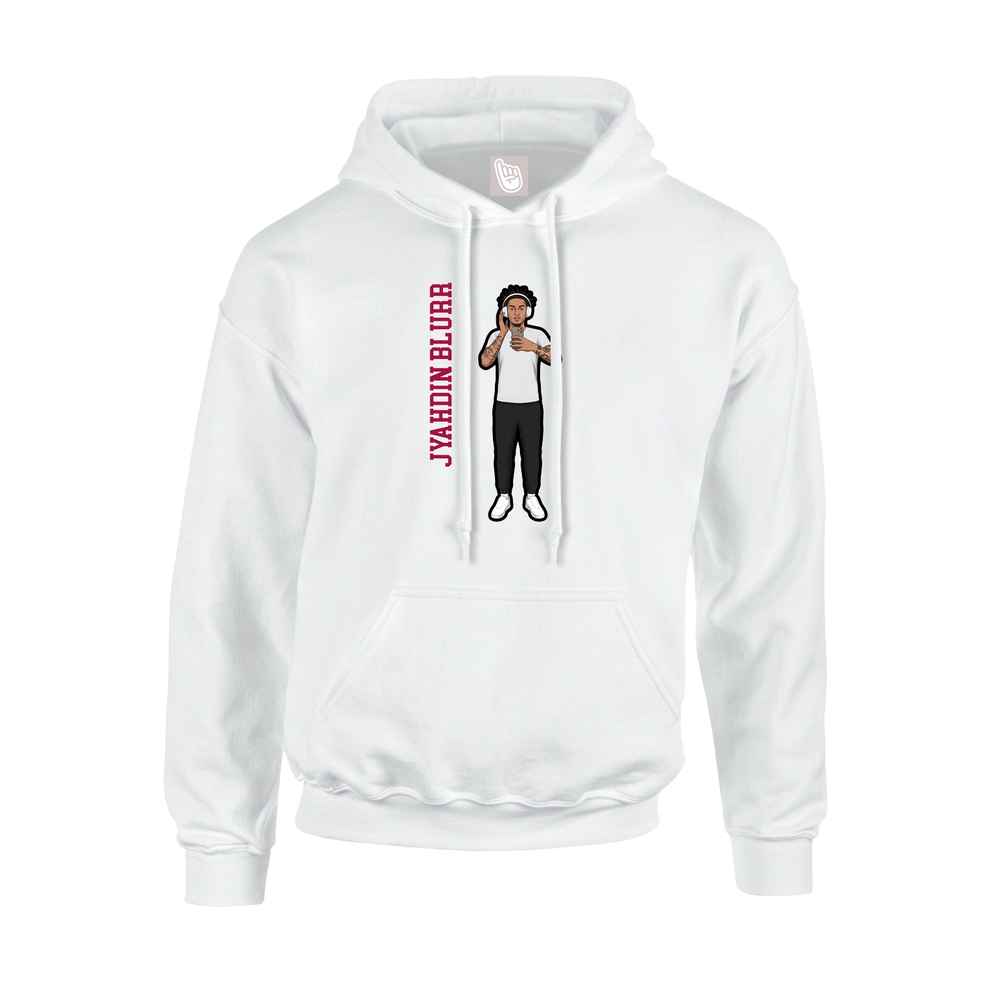 Hoodie — Name Vertical in White