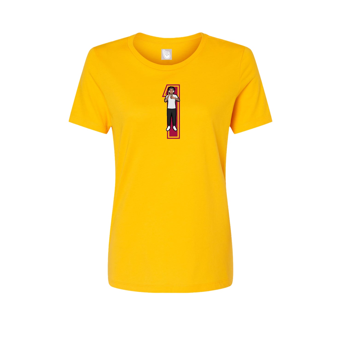 Womens Tee — Number in Gold