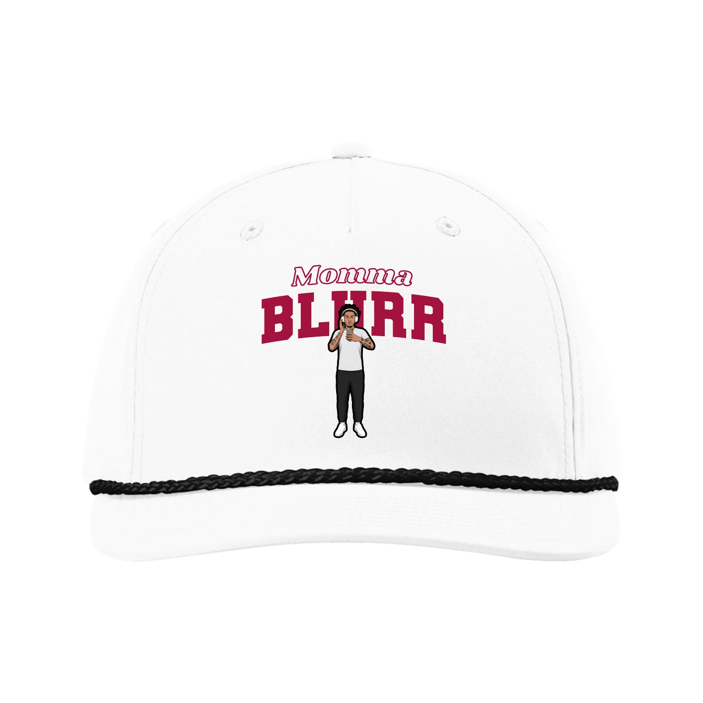 Five-Panel Classic Rope Cap — Mothers Day Block in White