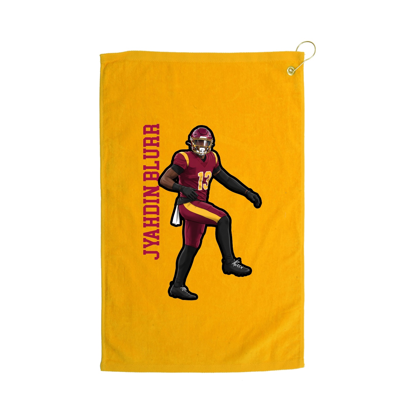 Golf Towel — Name Vertical in Gold
