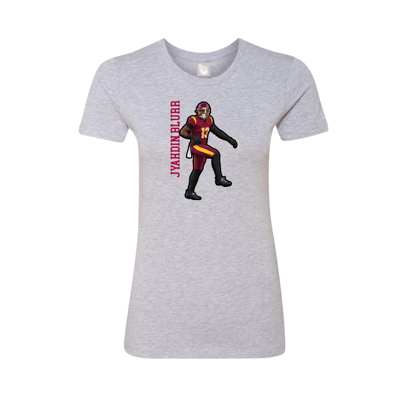 Womens Tee — Name Vertical in Grey