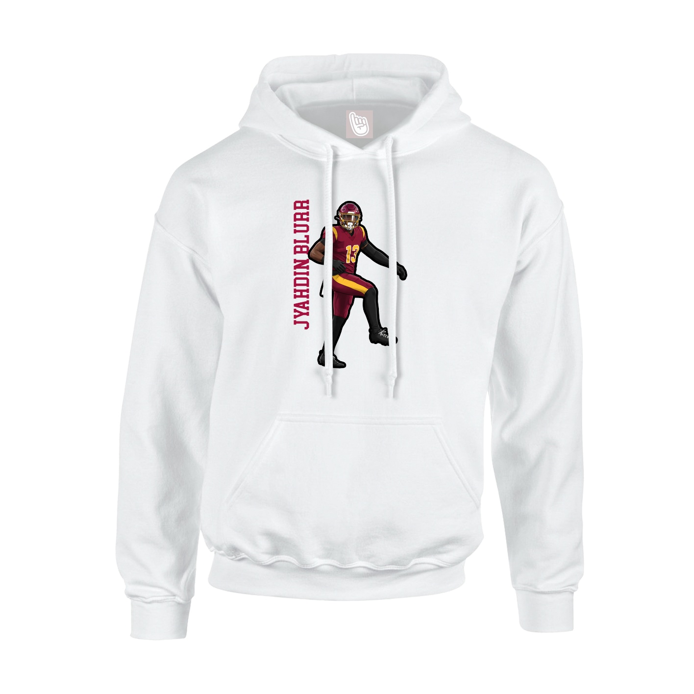 Youth Hoodie — Name Vertical in White