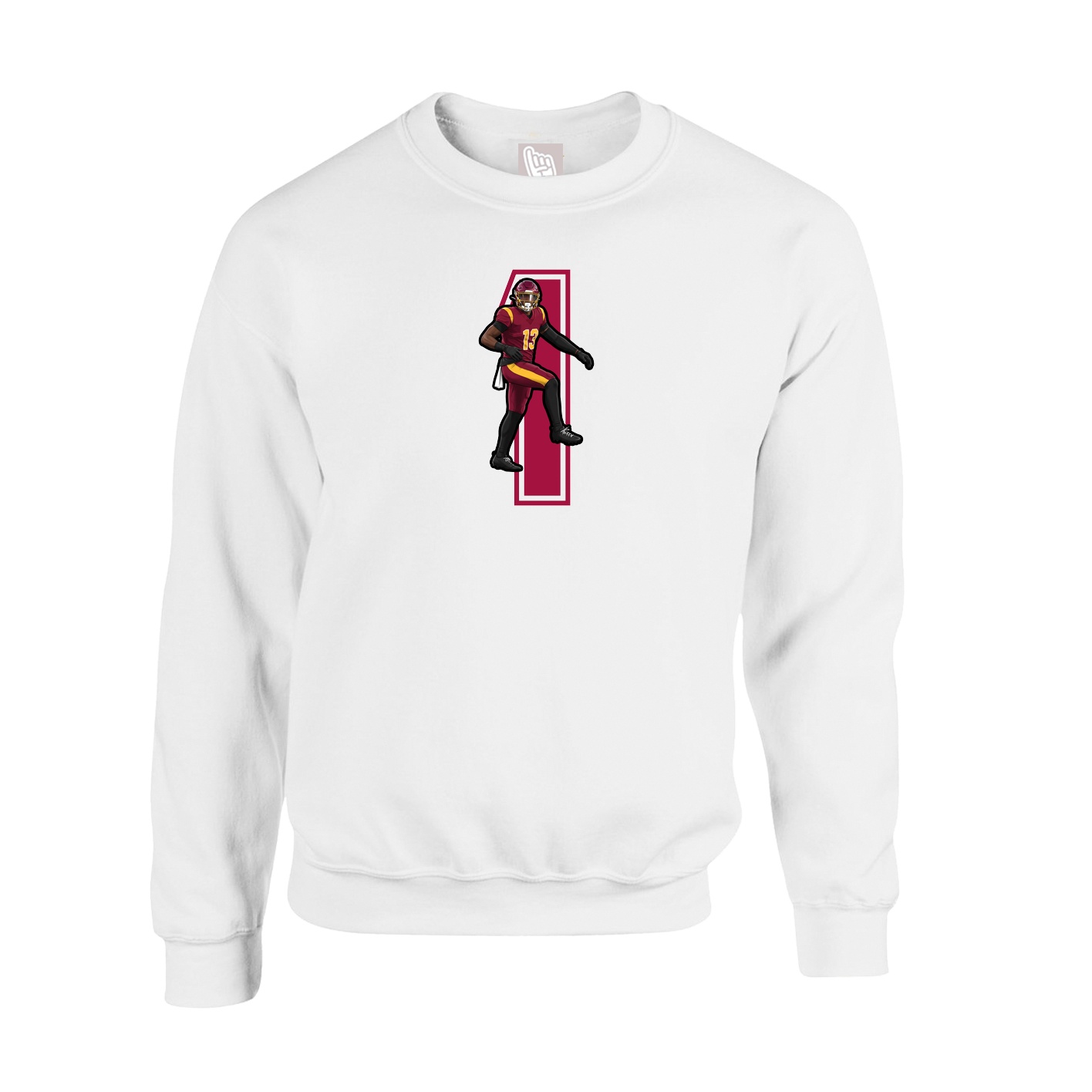Fleece Crew — Number in White