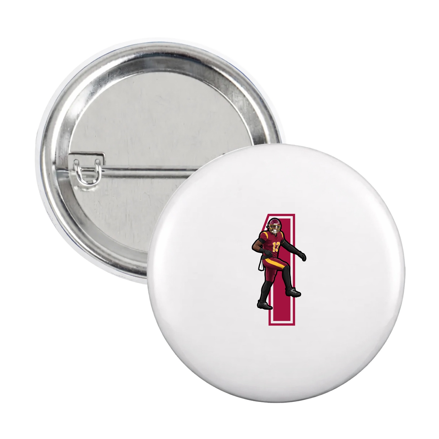 Game Day Button — Number in White