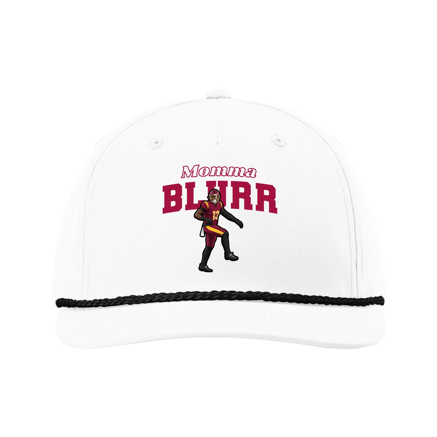 Five-Panel Classic Rope Cap — Mothers Day Block in White