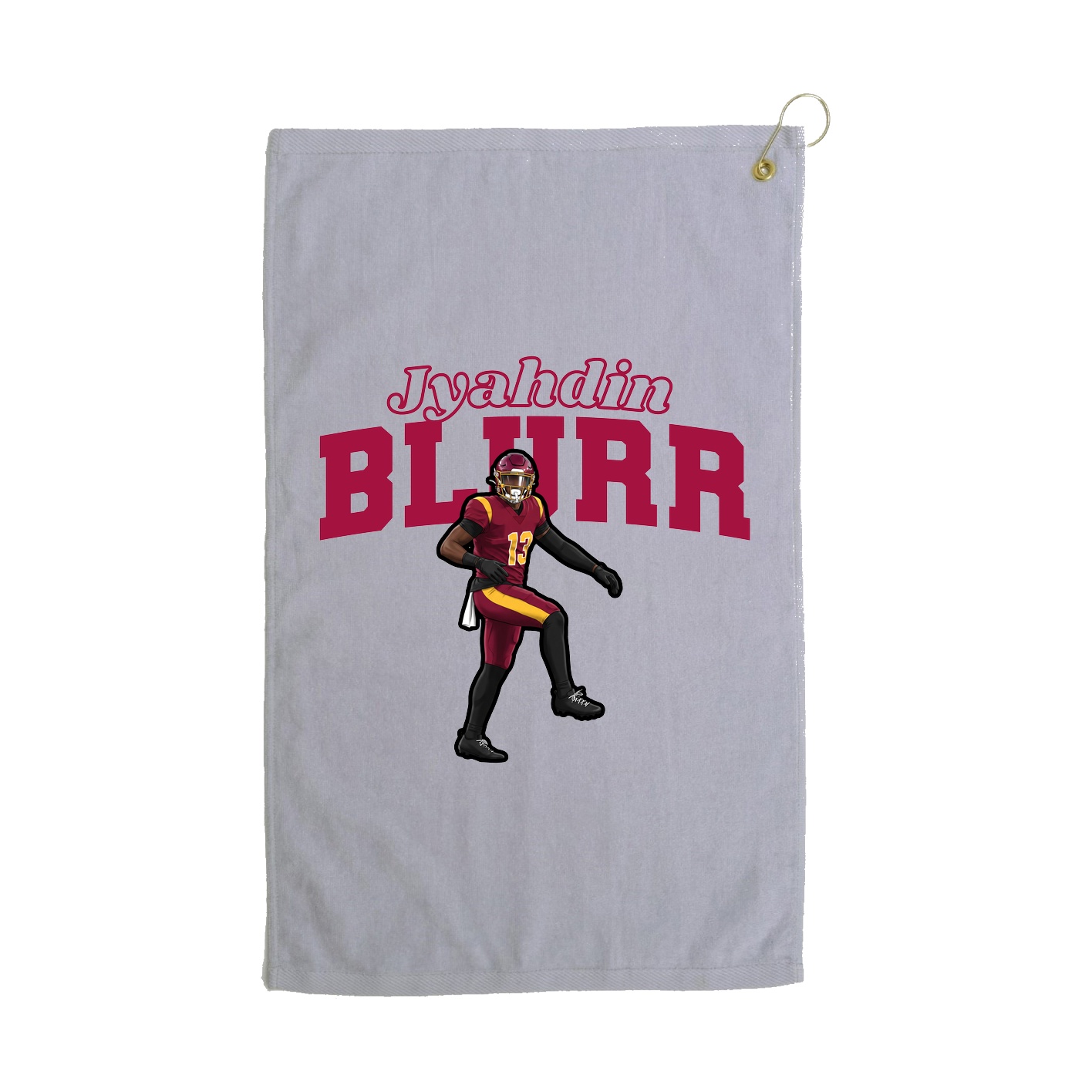 Golf Towel — Name Arch in Grey