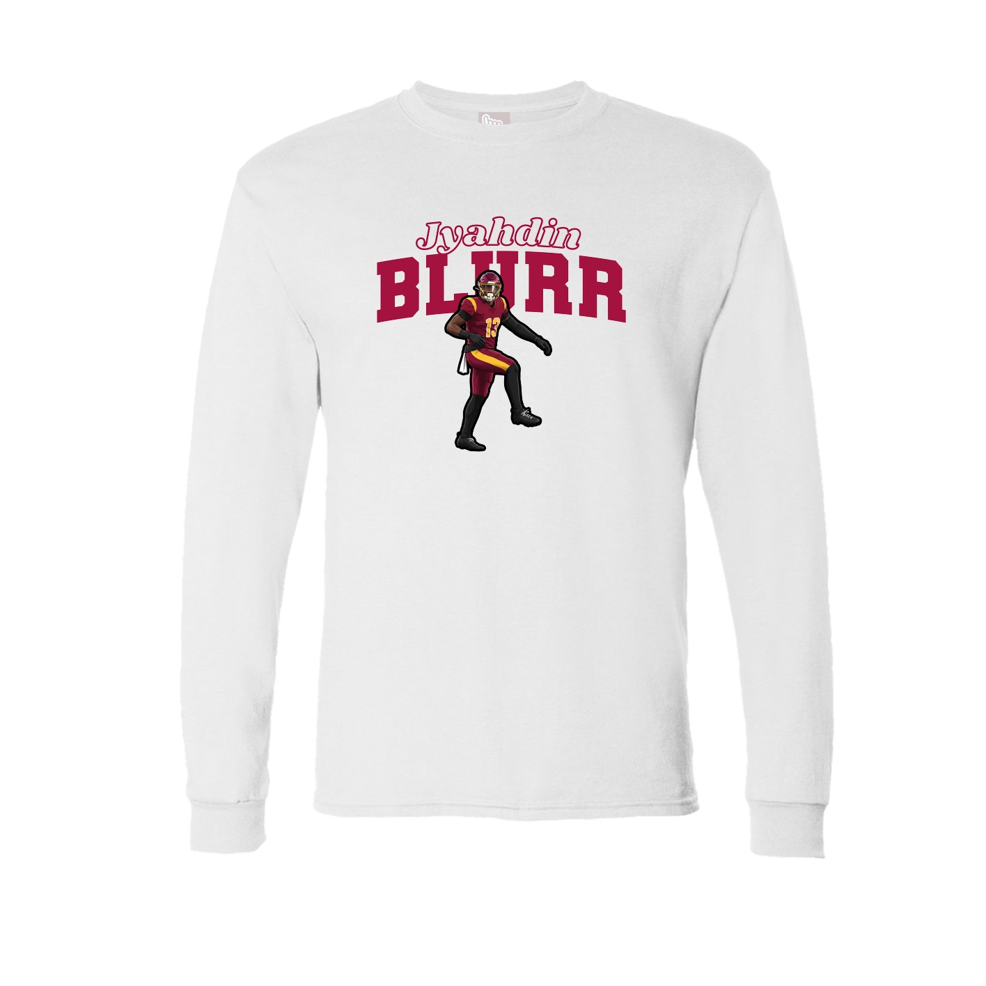 Long Sleeve Tee — Name Arch in White