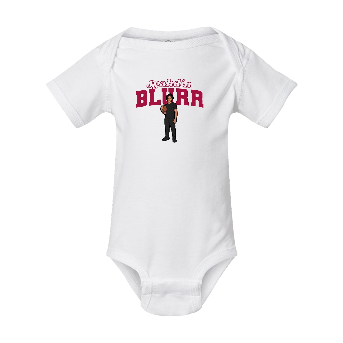 Baby Onesie — Name Arch in White