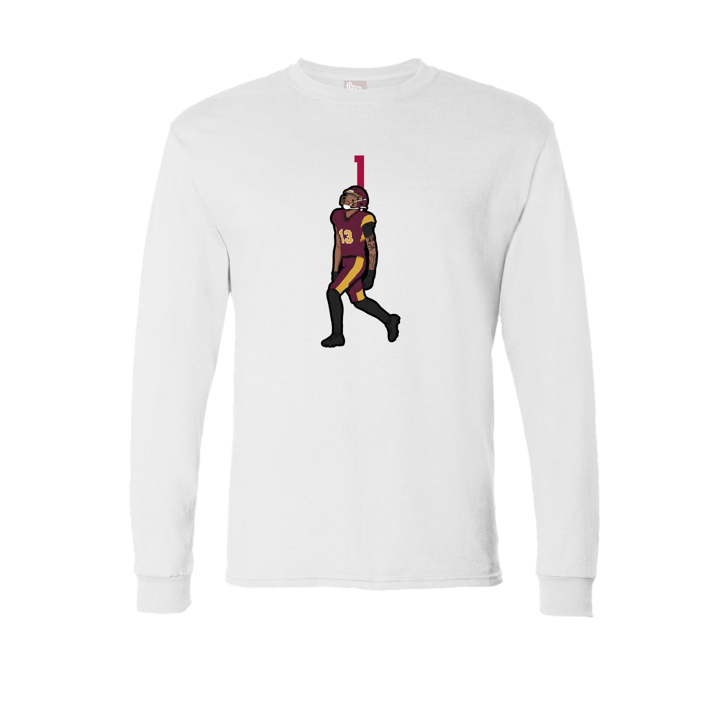 Long Sleeve Tee — Number Top in White