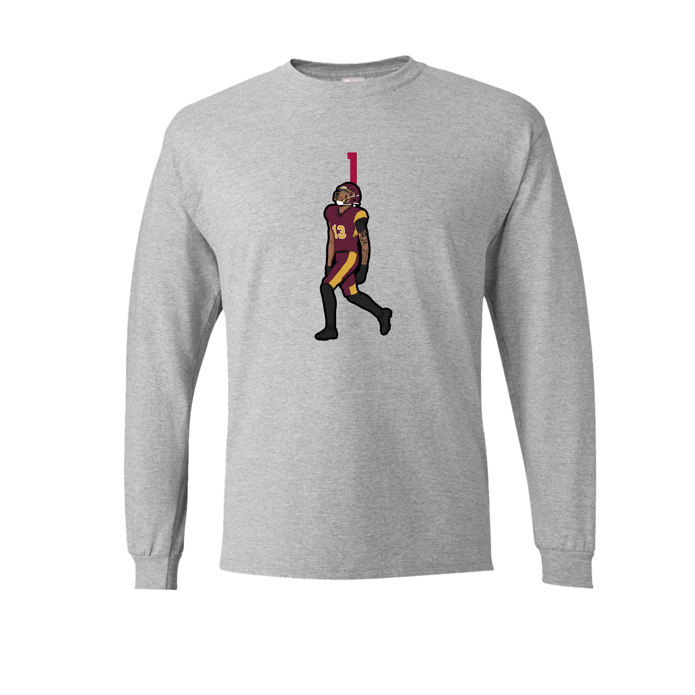 Long Sleeve Tee — Number Top in Grey