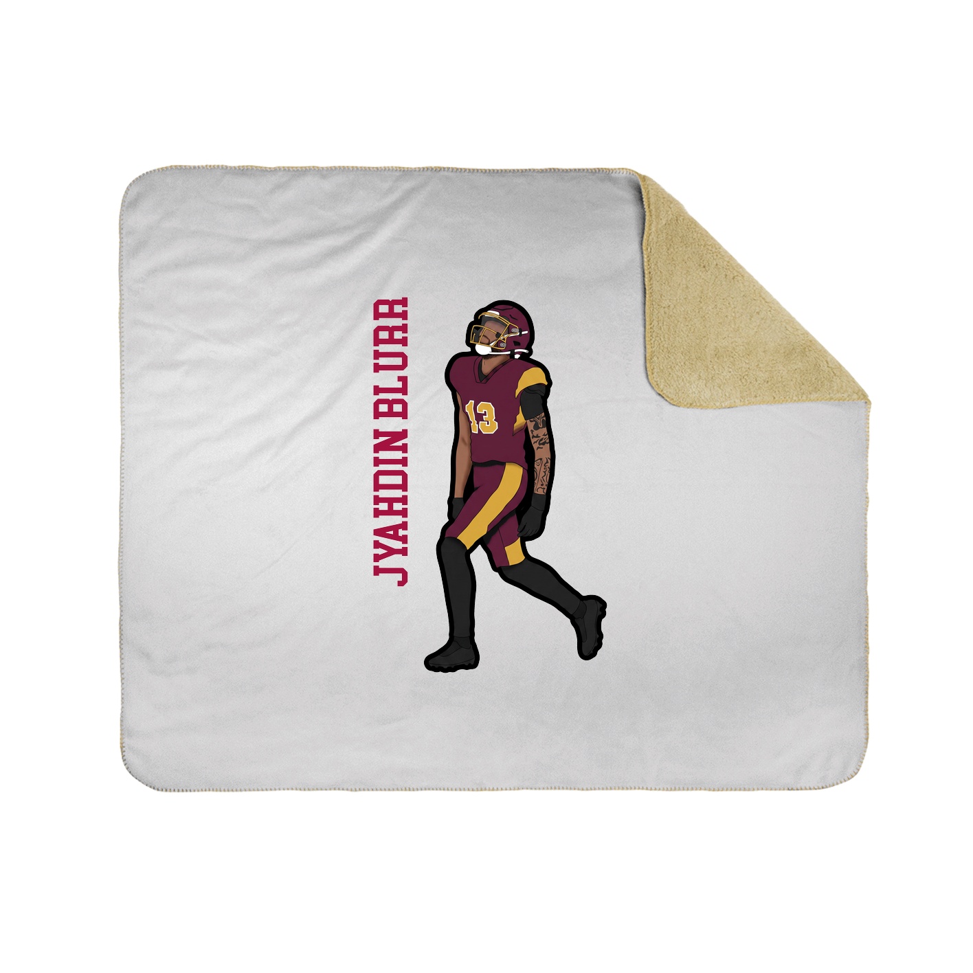 Throw Blanket — Name Vertical in White