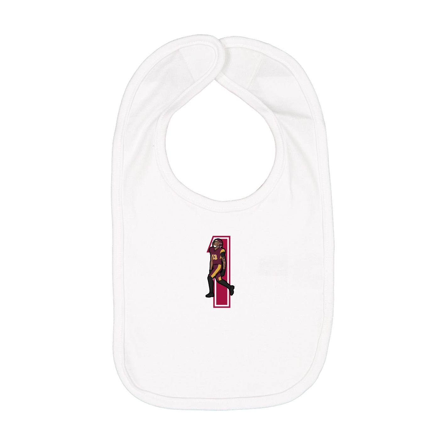 Infant Bib — Number in White