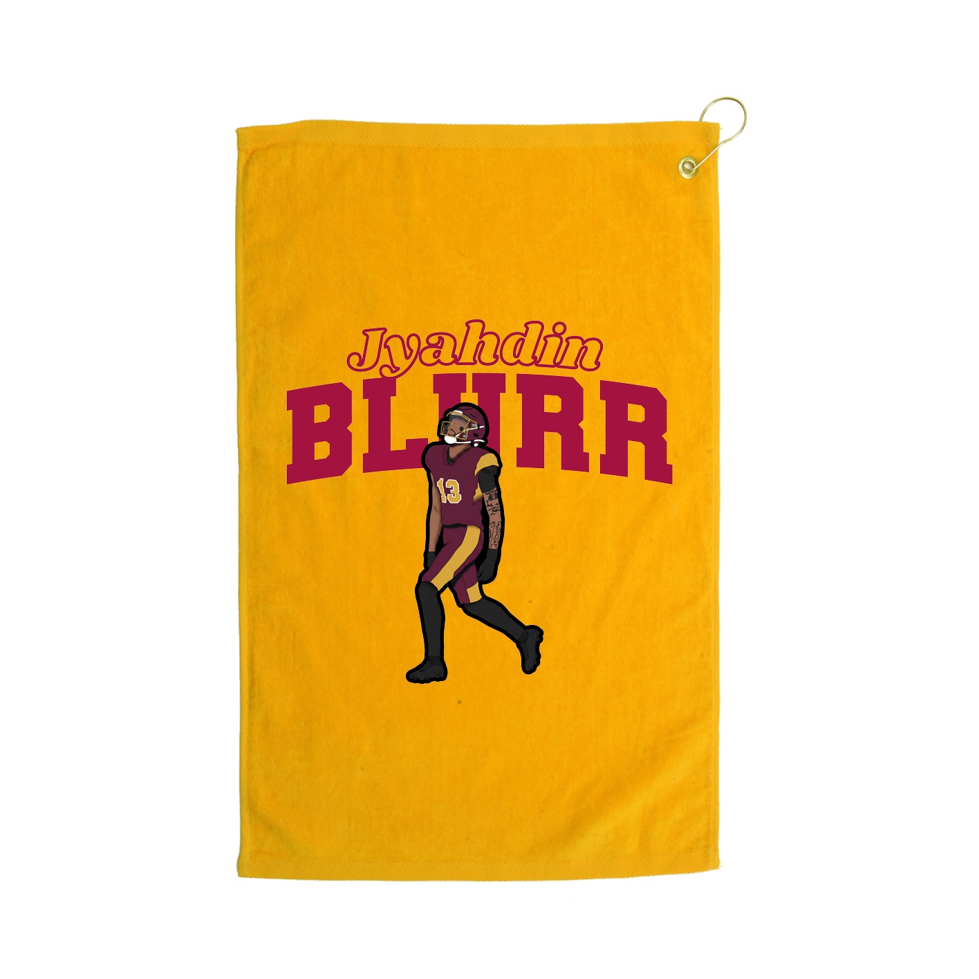 Golf Towel — Name Arch in Gold