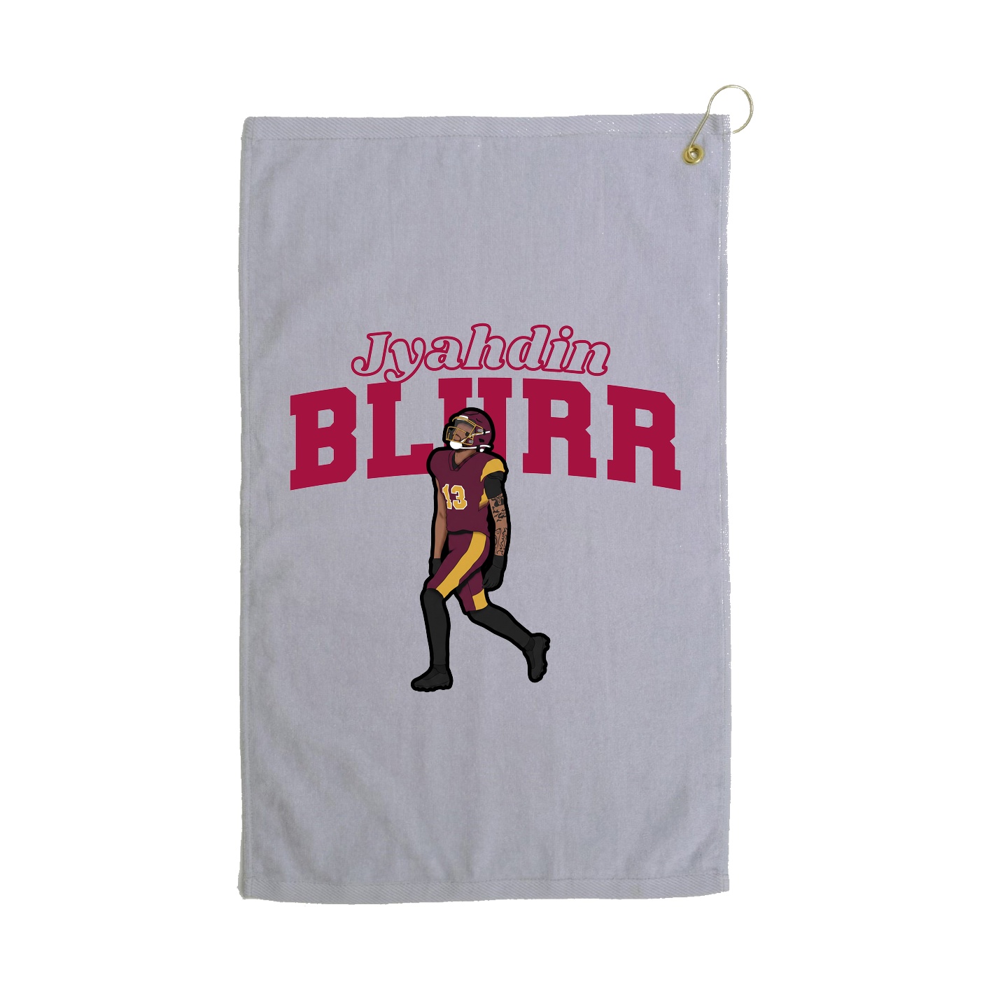 Golf Towel — Name Arch in Grey