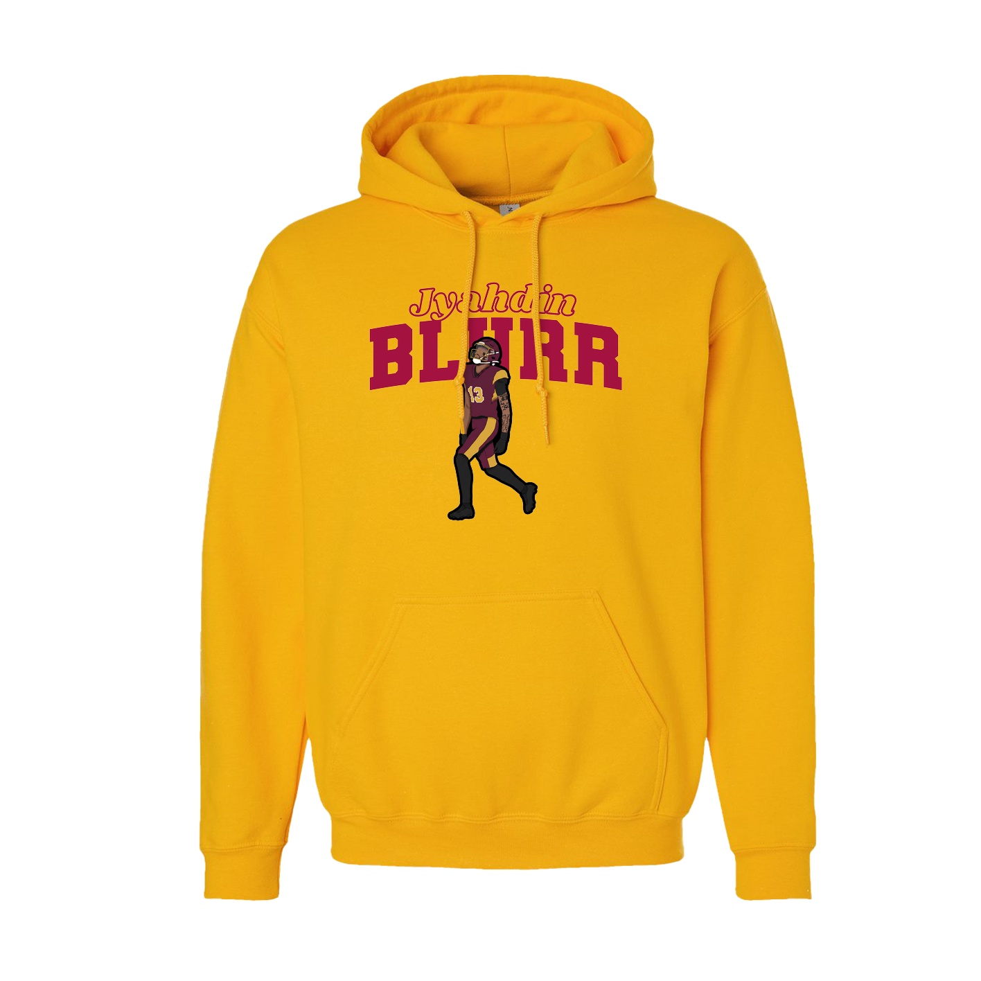 Youth Hoodie — Name Arch in Gold