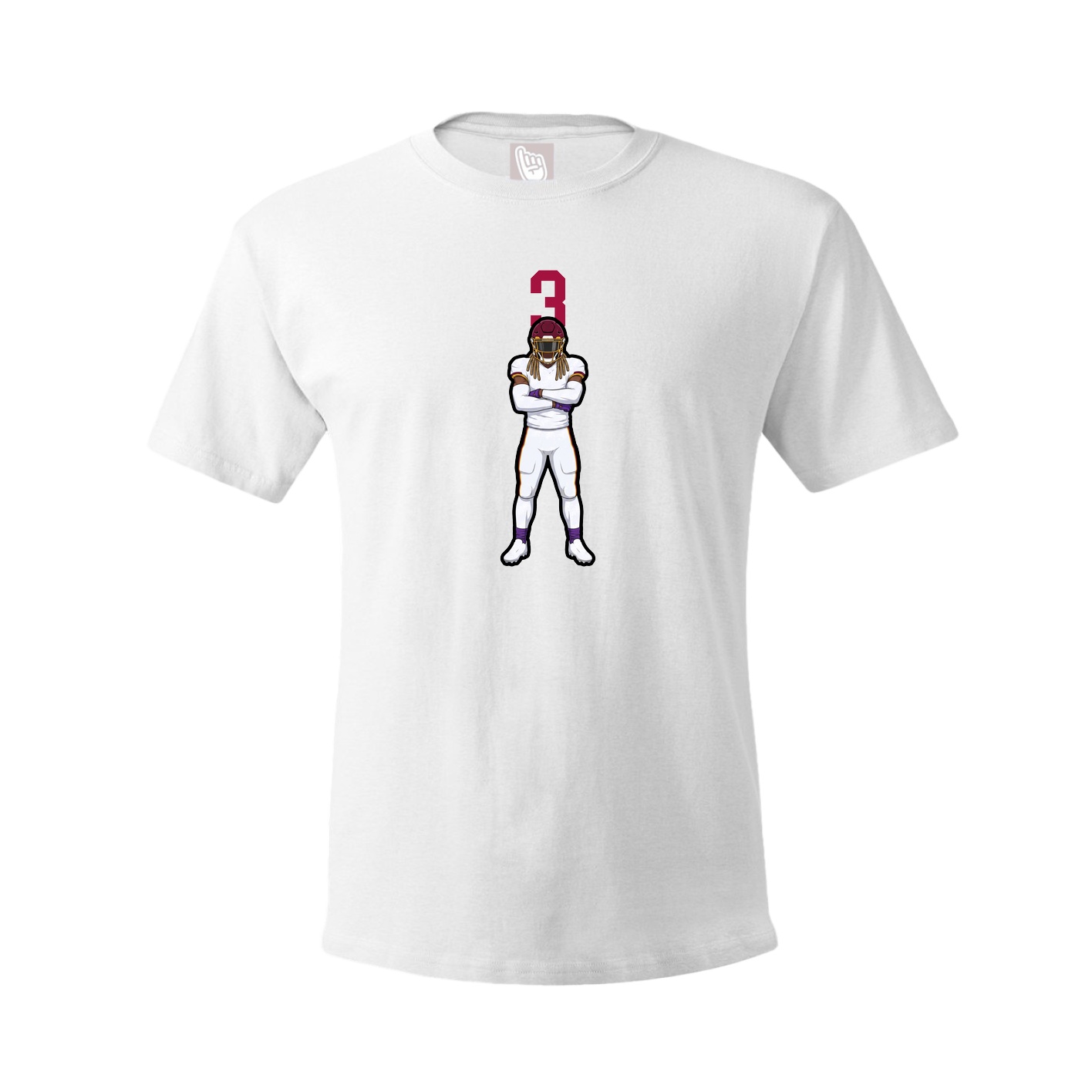 Youth Tee — Number Top in White